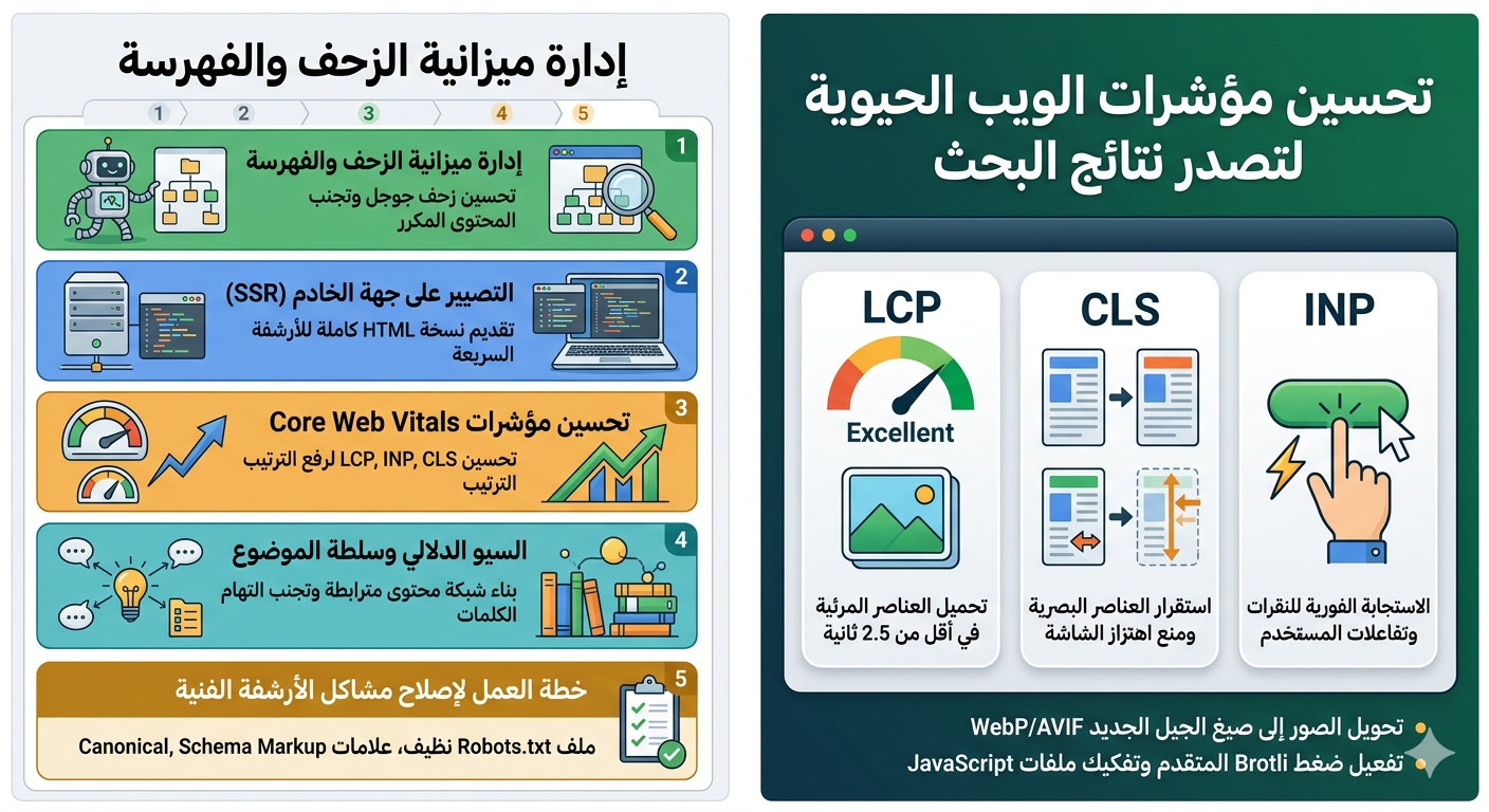 ادارة ميزات الزحف